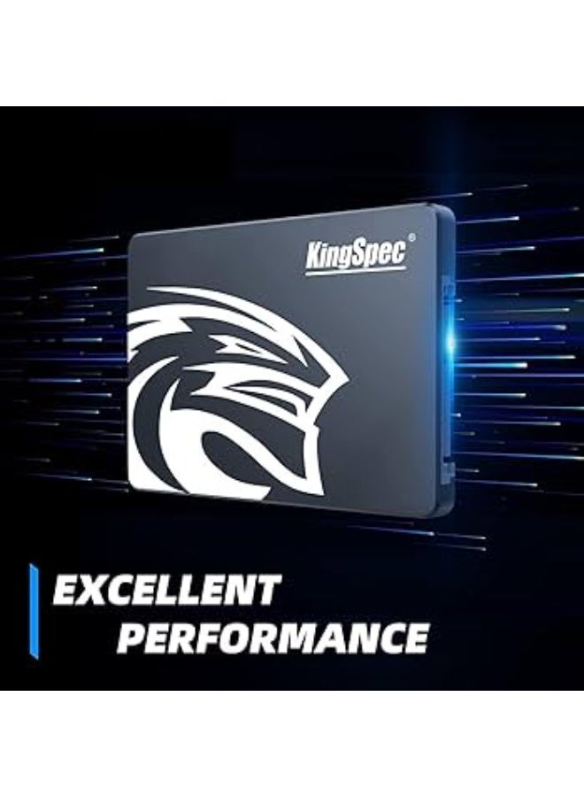 كينجس بيك محرك أقراص الحالة الصلبة KingSpec P4 بسعة 240 جيجابايت، مقاس 2.5 بوصة، واجهة SATA ||| محرك أقراص الحالة الصلبة بسعة 240 جيجابايت لأجهزة الكمبيوتر المكتبية والمحمولة وأجهزة PS5 وXbox، مقاوم للصدمات والاهتزازات، بتقنية 3D NAND - Image 3